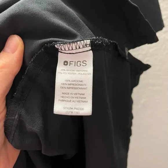 FIGS Casma Scrub Top Women’s XS Black V-Neck Medical Nurse Healthcare Uniform - Picture 4 of 7